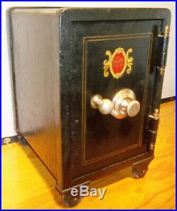 Small 17 1/2 Antique Meilink Cast Iron Floor Safe withCombination VERY NICE