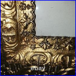 Stunning Fine Detail Antique Ornate Gold Wood Picture Frame 4 wide Very Nice