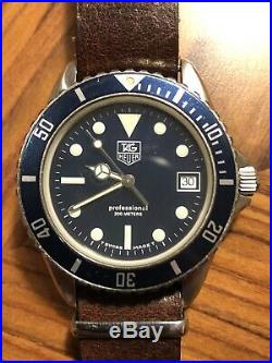 TAG HEUER 1000 SERIES 980.613B Vintage Collectible, Very Nice! Blue Face
