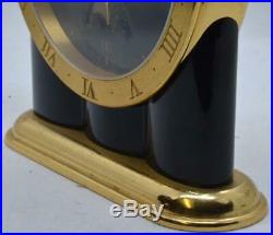 TIFFANY & Co. HEAVY BRASS DESK CLOCK #640 WITH MOON PHASE VERY NICE AND WORKING