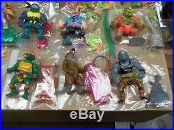 TMNT Huge lot of 18 Turtles and Sewer Layer and 2 cases very nice
