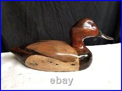 Tom Taber Carved Older Wood Duck Signed Very Nice Decoy