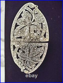 Trifari clipmates brooch Glass Leaves design Very Shiny antique rare pin nice