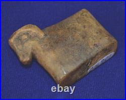 VERY NICE 19/20th c. RAM FETISH STONE AMULET Heavy Blessing Grease TM10650