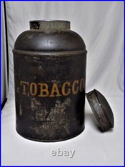 VERY NICE 19th CENTURY ANTIQUE TOLE TOBACCO TIN GREAT PATINA GOOD CONDITION