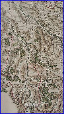 VERY NICE, ANTIQUE Hand Colored map of Bearn, France P. Tardieu, c. 1790