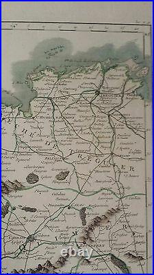 VERY NICE, ANTIQUE Hand Colored map of Britain P. Tardieu, c. 1790