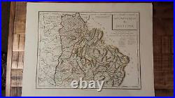 VERY NICE, ANTIQUE Hand Colored map of Dauphine, France P. Tardieu, c. 1790