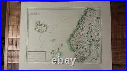 VERY NICE, ANTIQUE Hand Colored map of Denmark P. Tardieu, c. 1790