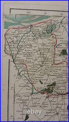 VERY NICE, ANTIQUE Hand Colored map of Flanders, France P. Tardieu, c. 1790