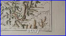 VERY NICE, ANTIQUE Hand Colored map of Foix, France P. Tardieu, c. 1790