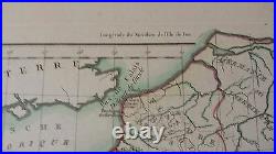 VERY NICE, ANTIQUE Hand Colored map of France Pierre Francois Tardieu, c. 1790