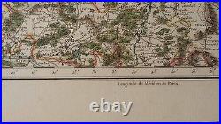VERY NICE, ANTIQUE Hand Colored map of Lorraine, France P. Tardieu, c. 1790