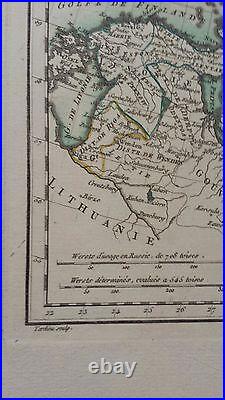 VERY NICE, ANTIQUE Hand Colored map of Russia North. Part P. Tardieu, c. 1790