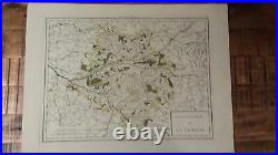 VERY NICE, ANTIQUE Hand Colored map of Touraine, France P. Tardieu, c. 1790