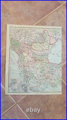 VERY NICE Antique Colored MAP/GRAY'S ITALY The National Atlas 1893