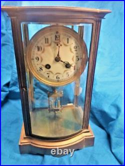 VERY NICE Marti French 1900 Brass Mantel Clock RUNS & STRICKS
