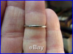VERY NICE OLD VTG ANTIQUE 18K WHITE GOLD WEDDING BAND, US SIZE 6.5 x 2mm WIDE