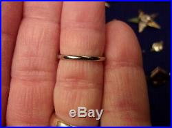 VERY NICE OLD VTG ANTIQUE 18K WHITE GOLD WEDDING BAND, US SIZE 6.5 x 2mm WIDE