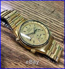 VERY NICE Vintage 1987 Seiko 7A28-7029 Gold Plated Chronograph Men's Watch
