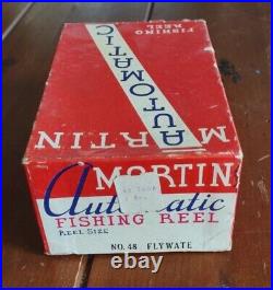 VERY NICE Vintage Martin 48 Automatic Fly Fishing Reel Box Papers Accessories