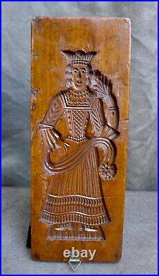 VERY Nice Antique wood carving Dutch speculaas cookies board 19th. Century