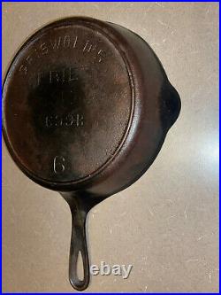VERY RARE #6 GRISWOLD'S ERIE CAST IRON SKILLET with HEAT RING #699 B NICE