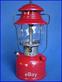 Very Nice 1954 Vintage Red Coleman 200-a Single Mantle Gas Camping Lantern & Box