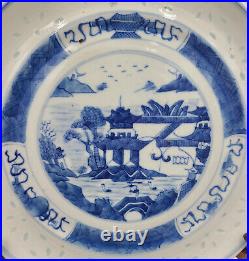 Very Nice 19th Century Antique Chinese Qing Period Canton Rice Grain Plate 9.5