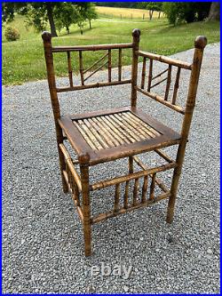 Very Nice 19th Century Victorian Bamboo Corner Chair