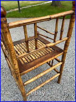 Very Nice 19th Century Victorian Bamboo Corner Chair