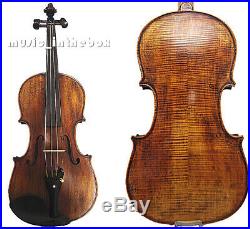 Very Nice 4/4 Antique Varnished with Higher Flamed Violin+Bow+Case #AQS-09
