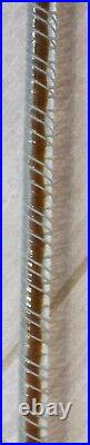 Very Nice 41 1/2 Antique Glass 3 Color Cane With Glass Threaded Rigaree Stripes