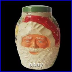 Very Nice Antique 1930's Santa Claus Head Figural Glass Candy Container