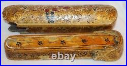 Very Nice Antique 19th Century Kashmir Polychrome Painted Pen Box