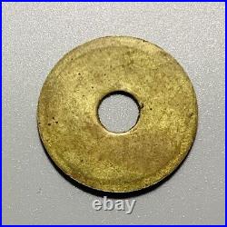 Very Nice Antique China Circle-Holed Milled Cash Coin Token Charm