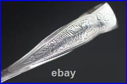 Very Nice Antique Coin Silver Hand Etched Claw Ice Tongs 6