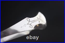 Very Nice Antique Coin Silver Scoop Ice Tongs 7