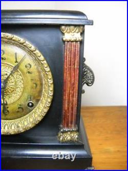 Very Nice Antique E. Ingraham 8-Day Fluted Column Mantel Clock Working Well