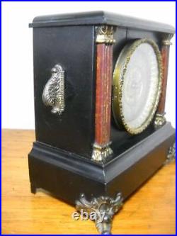 Very Nice Antique E. Ingraham 8-Day Fluted Column Mantel Clock Working Well