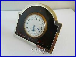Very Nice Antique English Sterling Silver Mounted Clock