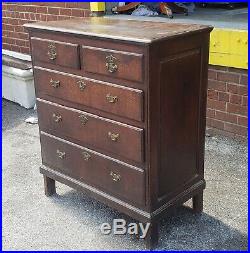 Very Nice Antique English Welsh 2 over 3 Oak Chest Of Drawers c1790