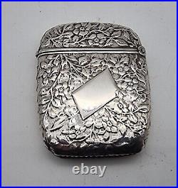 Very Nice Antique European / French Sterling Silver Vesta Case Crca 1890