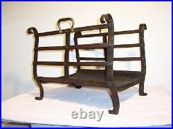 Very Nice Antique Hand Forged Wrought Iron Arts & Crafts Fireplace Log Holder