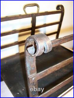 Very Nice Antique Hand Forged Wrought Iron Arts & Crafts Fireplace Log Holder