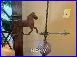 Very Nice Antique Lightning Rod Stand withArrow, Quilted Ball & Twisted Copper Rod