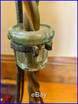 Very Nice Antique Lightning Rod Stand withArrow, Quilted Ball & Twisted Copper Rod