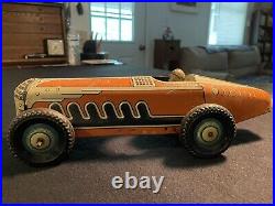 Very Nice Antique Marx Car Excellent Condition Race Car Wind Up Friction Tin Toy