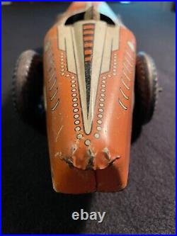 Very Nice Antique Marx Car Excellent Condition Race Car Wind Up Friction Tin Toy