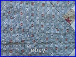 Very Nice Antique Mennonite Calico Pieced Patchwork Quilt, All Hand Stitched